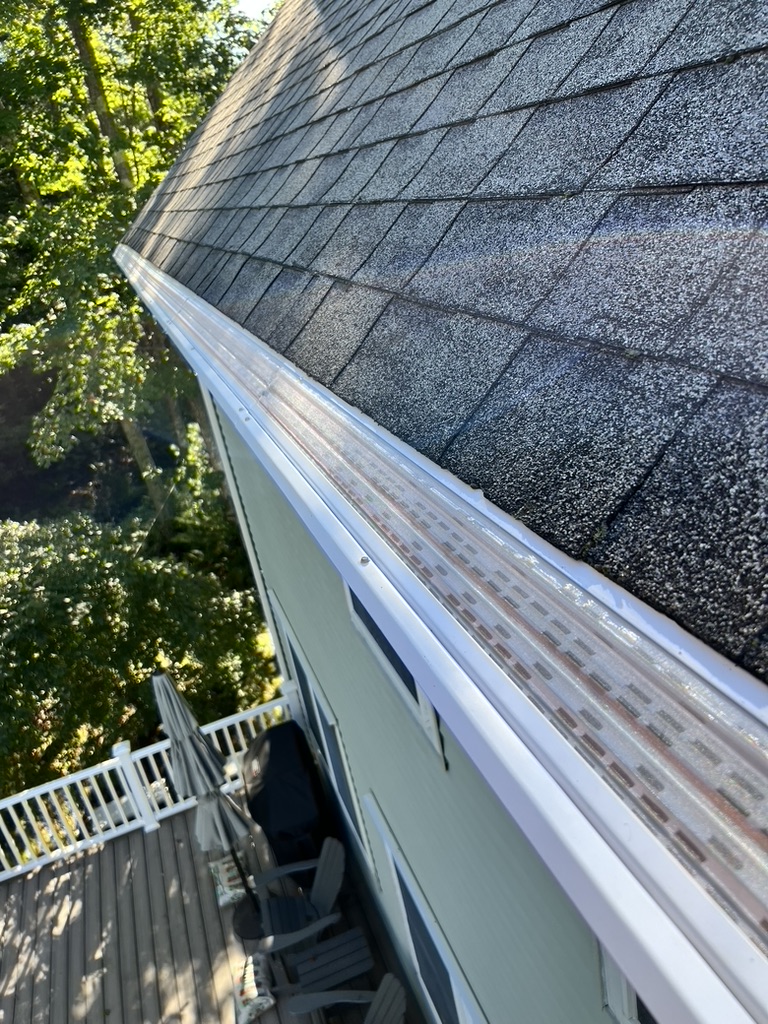 MasterShield micromesh gutter guard installed on a New England home